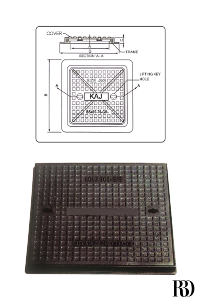 Cast iron single seal solid top manhole cover